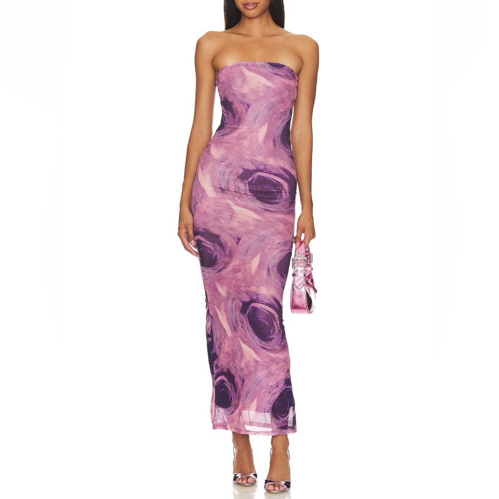 Pink & Purple strapless, maxi dress, size S, new